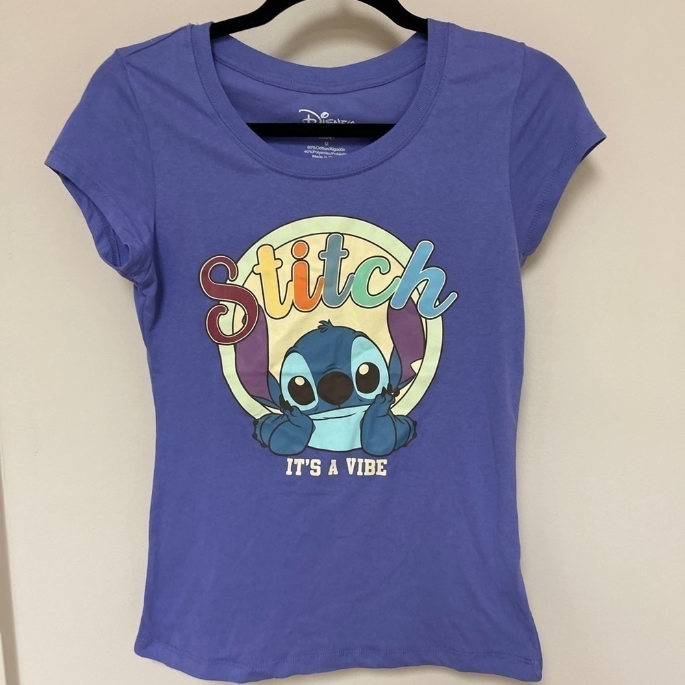 ⚡️3/$20⚡️Disney's Lilo and Stitch Fitted Short Sleeve Logo Tee, Size Junior M